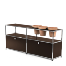 USM Haller Pflanzenwelten Sideboard, USM braun, Mit 2 Klappen, Mit 3 Töpfen rechts, Terrakotta