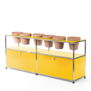 Details USM Haller USM Haller Pflanzenwelten Sideboard USM Haller Pflanzenwelten Sideboard, Goldgelb RAL 1004, Mit 2 Klappen, Mit 6 Töpfen, Terrakotta