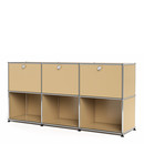 USM Haller Sideboard 50, individualisierbar, USM beige, Mit 3 Klappen, Offen