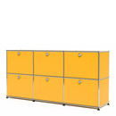 USM Haller Sideboard 50, individualisierbar, Goldgelb RAL 1004, Mit 3 Klappen, Mit 3 Klappen