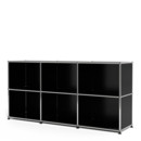 USM Haller Sideboard 50, individualisierbar, Graphitschwarz RAL 9011, Offen, Offen