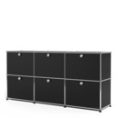 USM Haller Sideboard 50, individualisierbar, Graphitschwarz RAL 9011, Mit 3 Klappen, Mit 3 Klappen