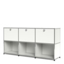 USM Haller Sideboard 50, individualisierbar, Reinweiß RAL 9010, Mit 3 Klappen, Offen