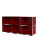 USM Haller Sideboard 50, individualisierbar, USM rubinrot, Offen, Offen