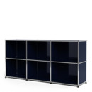 USM Haller Sideboard 50, individualisierbar, Stahlblau RAL 5011, Offen, Offen