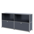 USM Haller Sideboard L, individualisierbar, Anthrazitgrau RAL 7016, Offen, Mit 2 Klappen