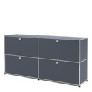 USM Haller Sideboard L, individualisierbar, Anthrazitgrau RAL 7016, Mit 2 Klappen, Mit 2 Klappen