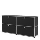 USM Haller Sideboard L, individualisierbar, Graphitschwarz RAL 9011, Mit 2 Klappen, Mit 2 Klappen