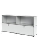 USM Haller Sideboard L mit 2 Klappen, USM mattsilber