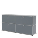 USM Haller Sideboard L, individualisierbar, Mittelgrau RAL 7005, Mit 2 Klappen, Mit 2 Klappen