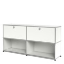 USM Haller Sideboard L, individualisierbar, Reinweiß RAL 9010, Mit 2 Klappen, Offen