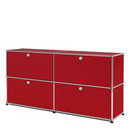 USM Haller Sideboard L, individualisierbar, USM rubinrot, Mit 2 Klappen, Mit 2 Klappen