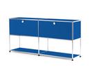 USM Haller Sideboard L mit 2 Klappen, unten Struktur, Enzianblau RAL 5010