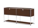 USM Haller Sideboard L mit 2 Klappen, unten Struktur, USM braun