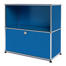 USM Haller Sideboard M, individualisierbar, Enzianblau RAL 5010, Offen, Mit Klappe