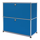 USM Haller Sideboard M, individualisierbar, Enzianblau RAL 5010, Mit Klappe, Mit Klappe