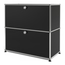 USM Haller Sideboard M, individualisierbar, Graphitschwarz RAL 9011, Mit Klappe, Mit Klappe