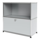 USM Haller Sideboard M, individualisierbar, Lichtgrau RAL 7035, Offen, Mit Klappe