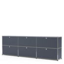 USM Haller Sideboard XL, individualisierbar, Anthrazitgrau RAL 7016, Mit 3 Klappen, Mit 3 Klappen