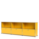 USM Haller Sideboard XL, individualisierbar, Goldgelb RAL 1004, Offen, Mit 3 Klappen