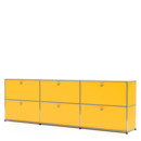 USM Haller Sideboard XL, individualisierbar, Goldgelb RAL 1004, Mit 3 Klappen, Mit 3 Klappen