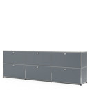 USM Haller Sideboard XL, individualisierbar, Mittelgrau RAL 7005, Mit 3 Klappen, Mit 3 Klappen