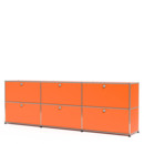 USM Haller Sideboard XL, individualisierbar, Reinorange RAL 2004, Mit 3 Klappen, Mit 3 Klappen