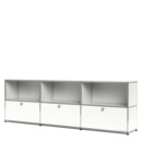 USM Haller Sideboard XL, individualisierbar, Reinweiß RAL 9010, Offen, Mit 3 Klappen