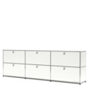 USM Haller Sideboard XL, individualisierbar, Reinweiß RAL 9010, Mit 3 Klappen, Mit 3 Klappen