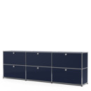 USM Haller Sideboard XL, individualisierbar, Stahlblau RAL 5011, Mit 3 Klappen, Mit 3 Klappen