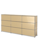 USM Haller Theke Typ 1, USM beige, 225 cm (3 Elemente), 35 cm