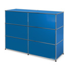 USM Haller Theke Typ 1, Enzianblau RAL 5010, 150 cm (2 Elemente), 50 cm