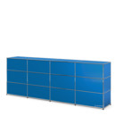 USM Haller Theke Typ 1, Enzianblau RAL 5010, 300 cm (4 Elemente), 50 cm