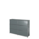 USM Haller Theke Typ 1, Mittelgrau RAL 7005, 150 cm (2 Elemente), 35 cm