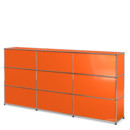 USM Haller Theke Typ 1, Reinorange RAL 2004, 225 cm (3 Elemente), 35 cm