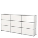 USM Haller Theke Typ 1, Reinweiß RAL 9010, 225 cm (3 Elemente), 35 cm