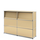 USM Haller Theke Typ 2 (mit Schrägtablaren), USM beige, 150 cm (2 Elemente), 35 cm