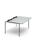 USM Haller Tisch Advanced, 150 x 100 cm, 02-Kunstharz perlgrau, Klappe links