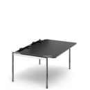 USM Haller Tisch Advanced, 150 x 100 cm, 41-Linoleum nero, Klappe rechts