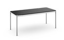 USM Haller Tisch Plus, 175 x 75 cm, 06-Eiche lackiert schwarz, Klappe links