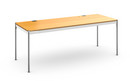 USM Haller Tisch Plus, 200 x 75 cm, 05-Buche natur, Klappe rechts