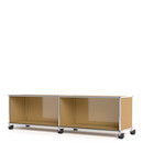 USM Haller TV-/Hi-Fi-Lowboard, individualisierbar, USM beige, Offen, Ohne Kabeldurchlass