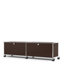 USM Haller TV-/Hi-Fi-Lowboard, individualisierbar, USM braun, Mit 2 Klappen, Ohne Kabeldurchlass