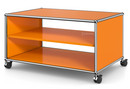 USM Haller TV-Lowboard auf Rollen, Offen, Reinorange RAL 2004