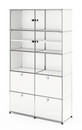 USM Haller Vitrinenschrank, Doppelt (H 179 x B 103 x T 38 cm), Reinweiß RAL 9010, Kein Schloss