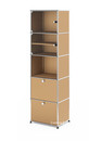 USM Haller Vitrinenschrank, Einfach (H 179 x B 53 x T 38 cm), USM beige, Alle Fächer mit Schloss