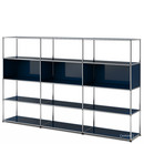 USM Haller Wohnzimmer Regal XL, Stahlblau RAL 5011