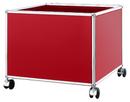 USM Haller Kinder Rollcontainer, USM rubinrot, H 43 x B 53 x T 53 cm