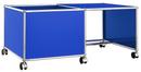 USM Haller Kinder Rolltisch, Kasten links, Enzianblau RAL 5010