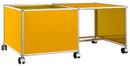 USM Haller Kinder Rolltisch, Kasten links, Goldgelb RAL 1004